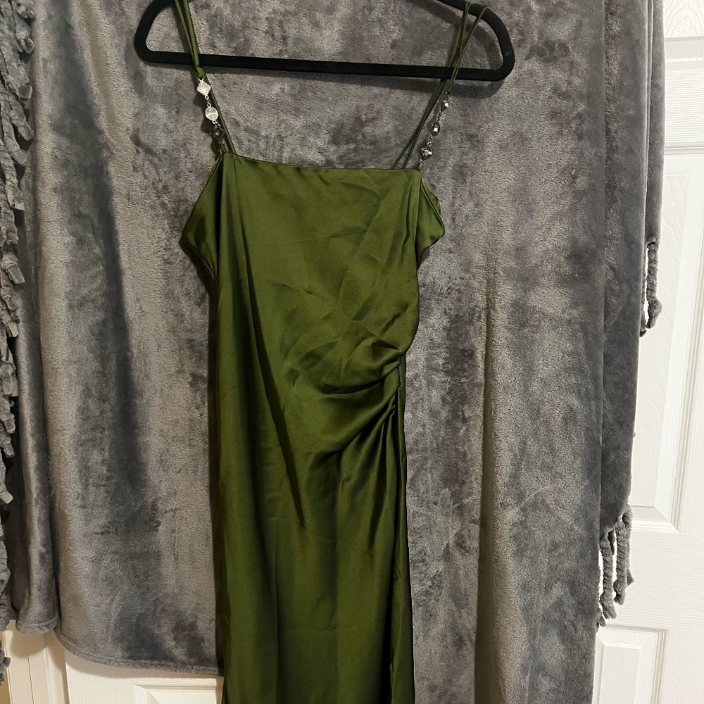 Satin Effect Dress with Jewel Straps from Zara